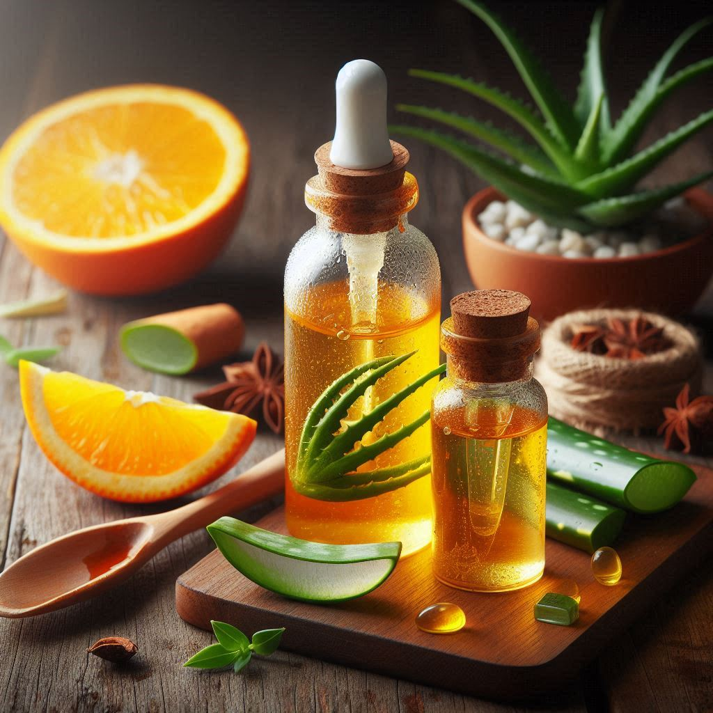 Orange peel and aloe veera homemade serum